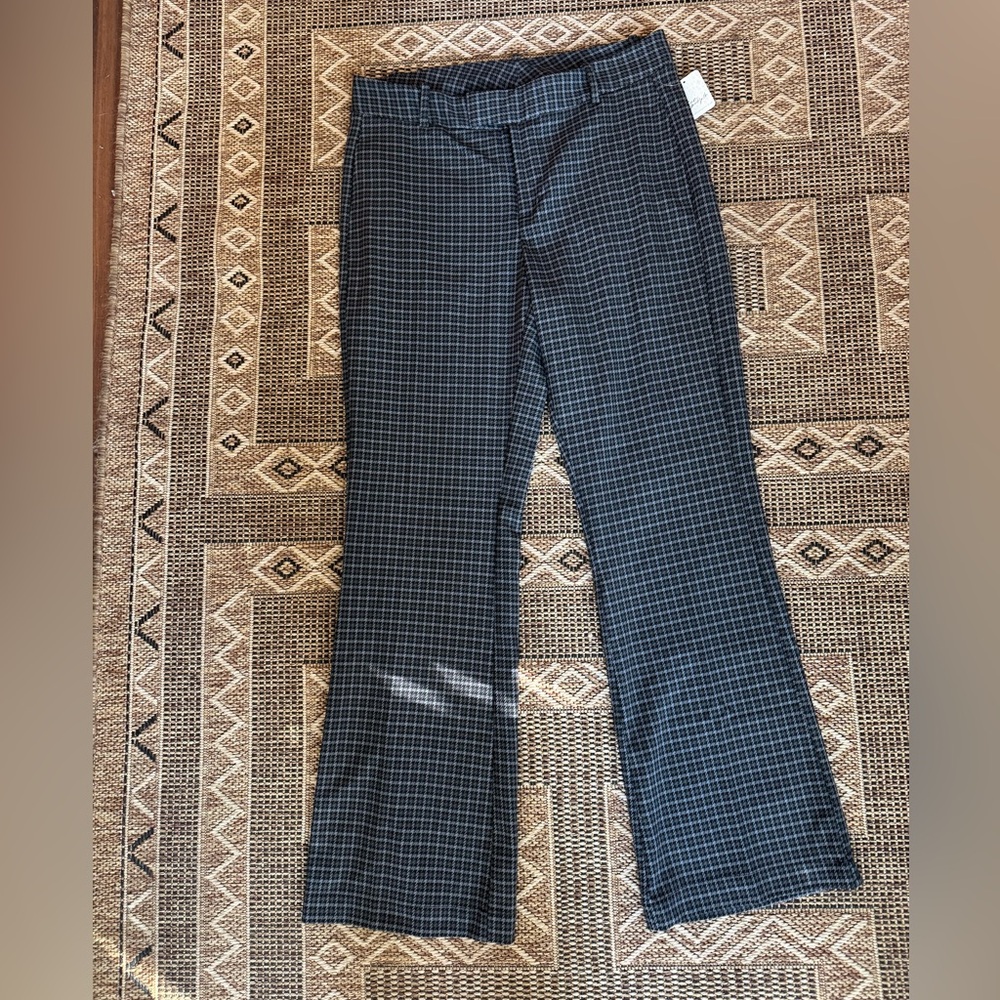 FREE PEOPLE Gray Plaid Trouser Pants Size 12 NWT